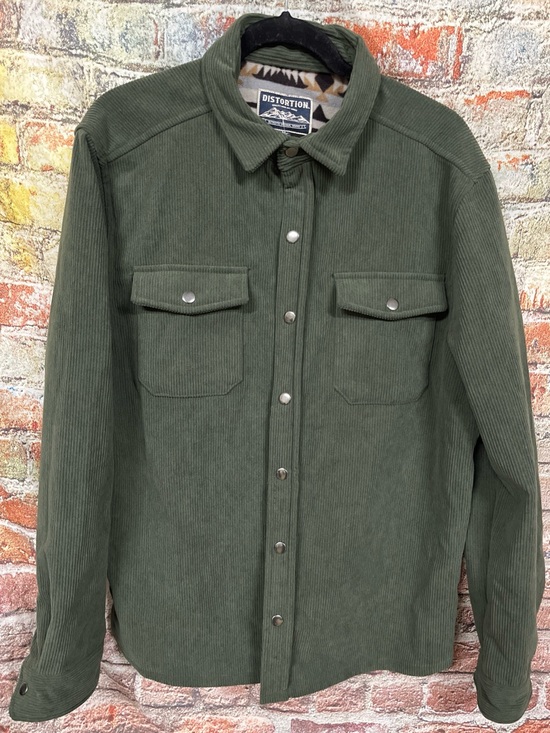 Distortion Other - Distortion Olive Green Corduroy Aztec Fleece Lined Jacket Size M